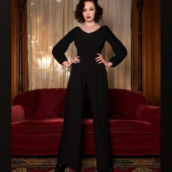 Pinup Couture Elizabeth Taylor vintage inspired jumpsuit - Picture 1 of 8